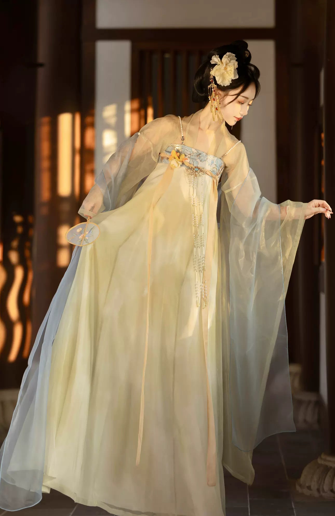 【Hanfu】Green lemon and goldenlemon|Wei&Jin Big - sleeved shirt and skirthan fu Chinese han fu hanfu male tang dynasty clothes chinese hanfu tang dynasty outfits traditiona hanfu dress chinese hanfu chinese style dress dress fashion cheongsam dress q