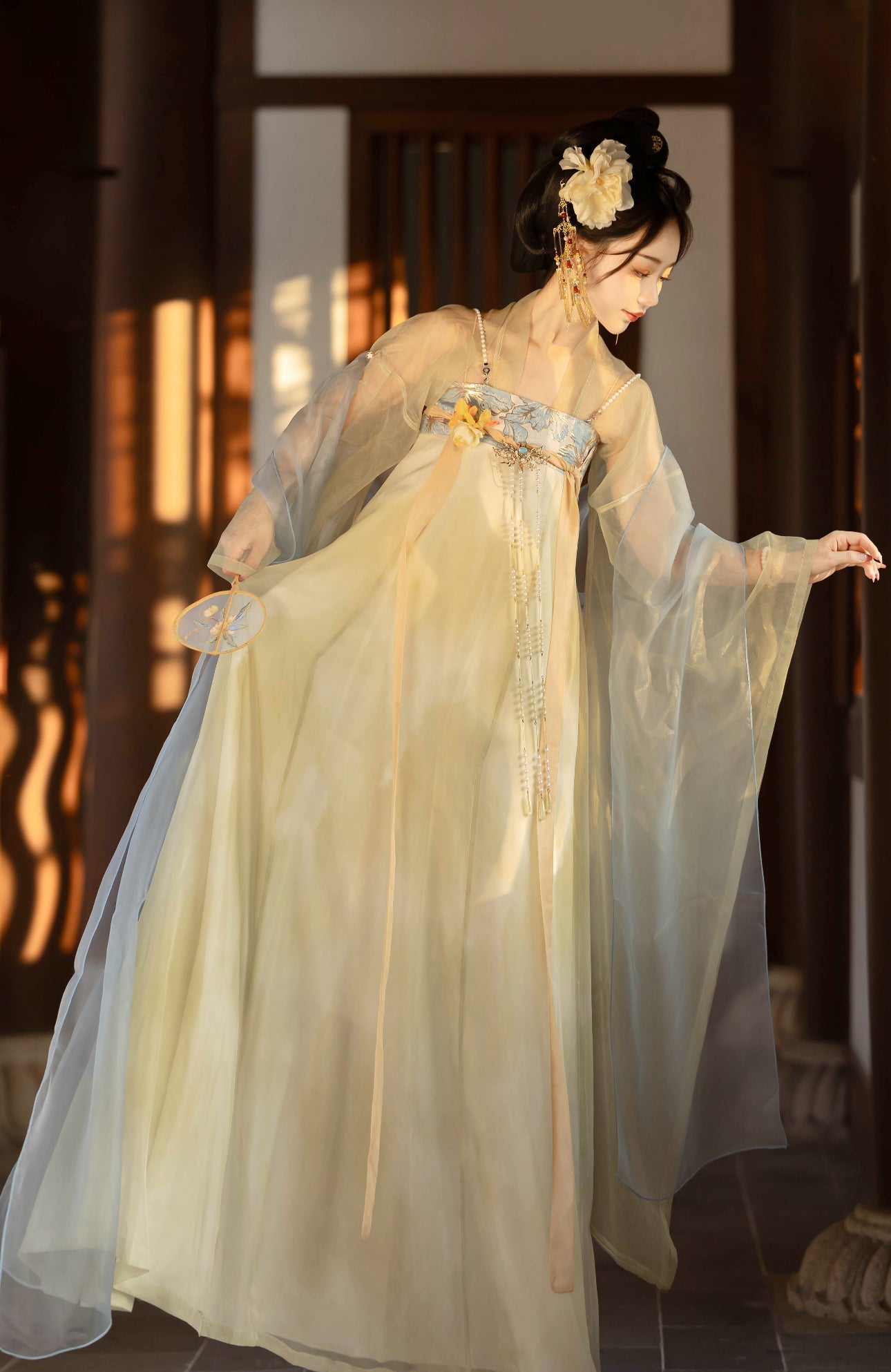 【Hanfu】Green lemon and goldenlemon|Wei&Jin Big - sleeved shirt and skirthan fu Chinese han fu hanfu male tang dynasty clothes chinese hanfu tang dynasty outfits traditiona hanfu dress chinese hanfu chinese style dress dress fashion cheongsam dress q