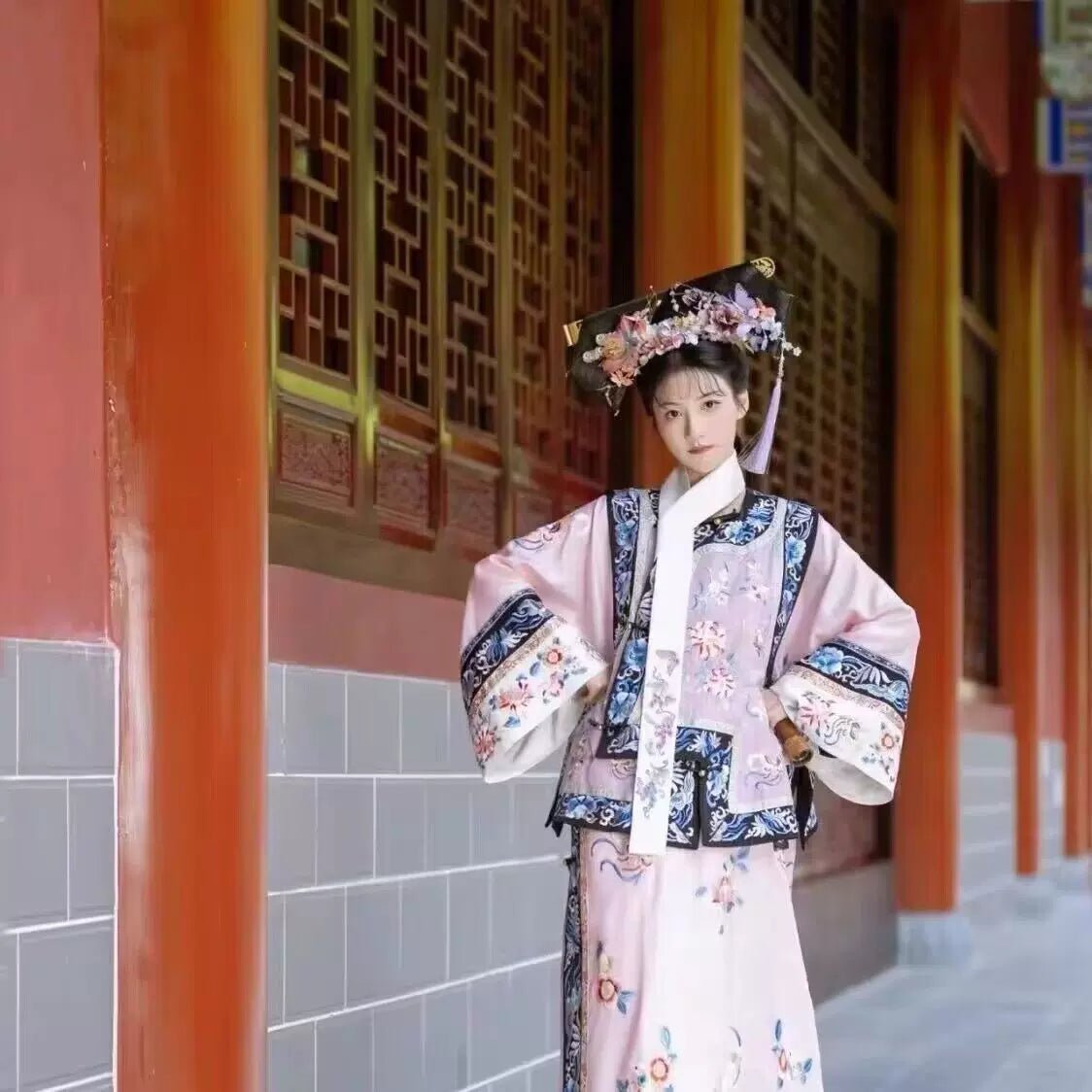 【Hanfu】Imperial Blossom Elegance | Qing Style Hanfuhan fu Chinese han fu hanfu male tang dynasty clothes chinese hanfu tang dynasty outfits traditiona hanfu dress chinese hanfu chinese style dress dress fashion cheongsam dress q