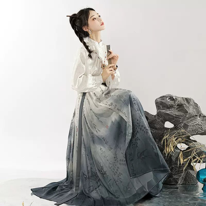 【Hanfu】Ink bamboo forest|Ming horse - facedd skirthan fu Chinese han fu hanfu male tang dynasty clothes chinese hanfu tang dynasty outfits traditiona hanfu dress chinese hanfu chinese style dress dress fashion cheongsam dress q