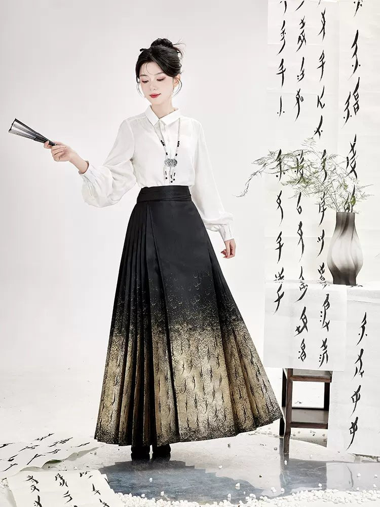 【Hanfu】Ink - dyed Elegance | Mamian skirthan fu Chinese han fu hanfu male tang dynasty clothes chinese hanfu tang dynasty outfits traditiona hanfu dress chinese hanfu chinese style dress dress fashion cheongsam dress q