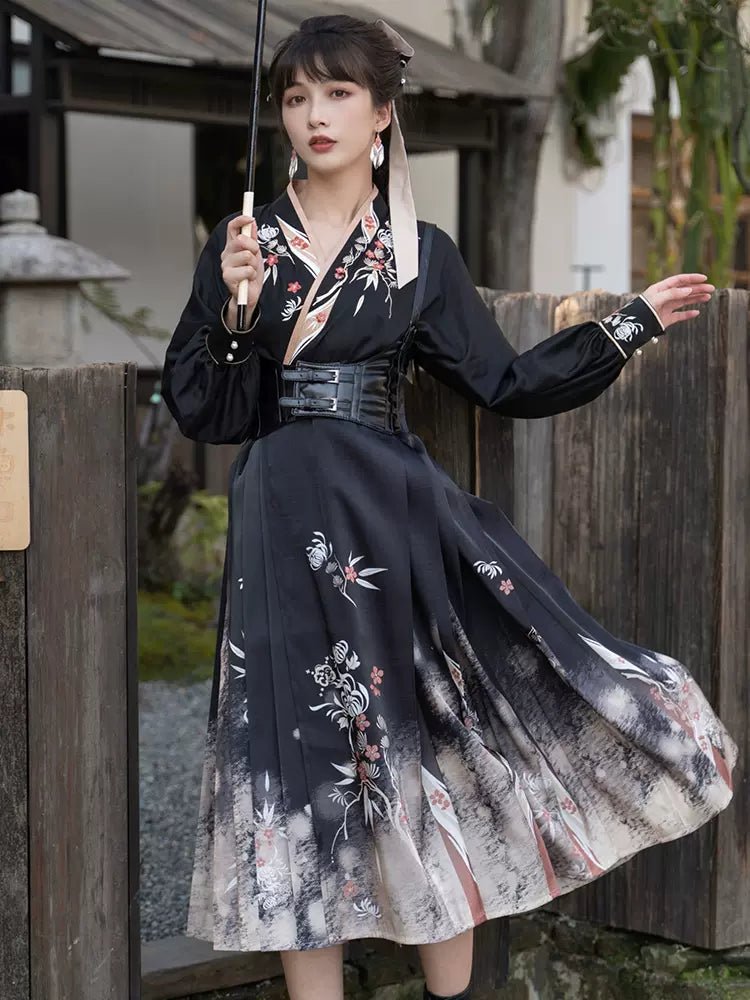 【Hanfu】Ink - dyed Floral Fragrance | Mamian Skirthan fu Chinese han fu hanfu male tang dynasty clothes chinese hanfu tang dynasty outfits traditiona hanfu dress chinese hanfu chinese style dress dress fashion cheongsam dress q