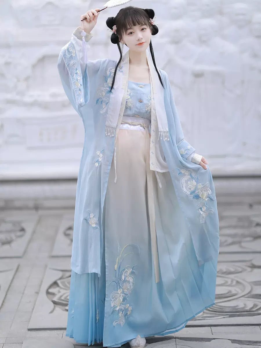 【Hanfu】Jade - like Mist|Song Chest - length skirthan fu Chinese han fu hanfu male tang dynasty clothes chinese hanfu tang dynasty outfits traditiona hanfu dress chinese hanfu chinese style dress dress fashion cheongsam dress q