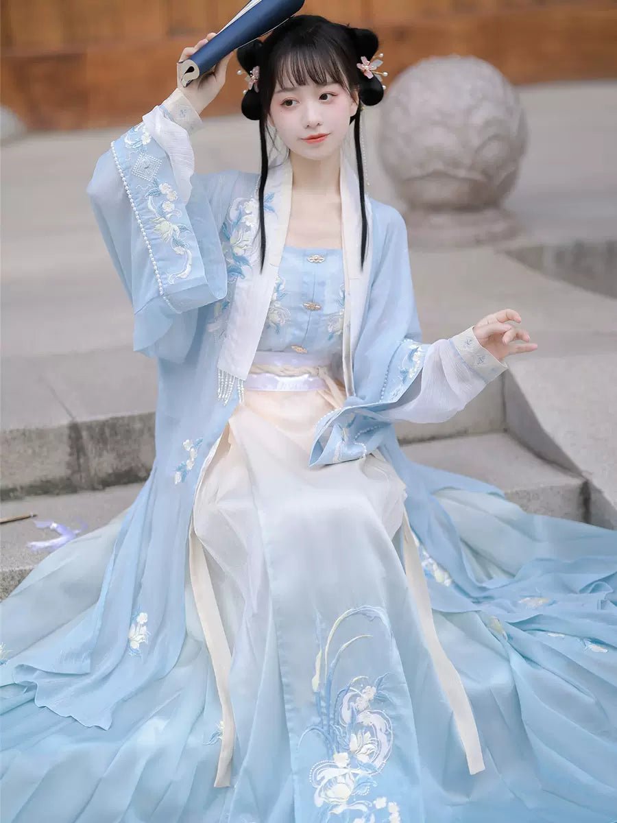 【Hanfu】Jade - like Mist|Song Chest - length skirthan fu Chinese han fu hanfu male tang dynasty clothes chinese hanfu tang dynasty outfits traditiona hanfu dress chinese hanfu chinese style dress dress fashion cheongsam dress q