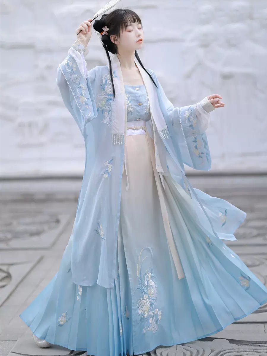 【Hanfu】Jade - like Mist|Song Chest - length skirthan fu Chinese han fu hanfu male tang dynasty clothes chinese hanfu tang dynasty outfits traditiona hanfu dress chinese hanfu chinese style dress dress fashion cheongsam dress q