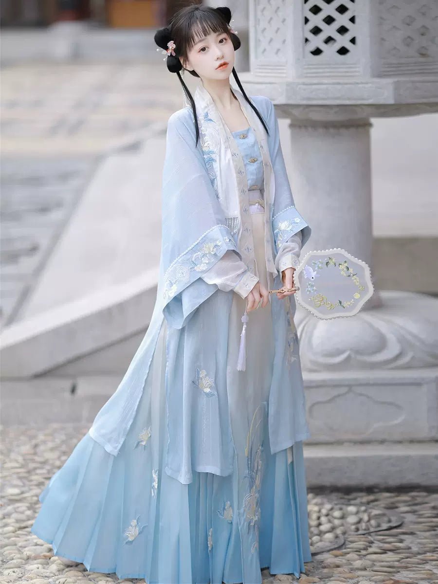 【Hanfu】Jade - like Mist|Song Chest - length skirthan fu Chinese han fu hanfu male tang dynasty clothes chinese hanfu tang dynasty outfits traditiona hanfu dress chinese hanfu chinese style dress dress fashion cheongsam dress q