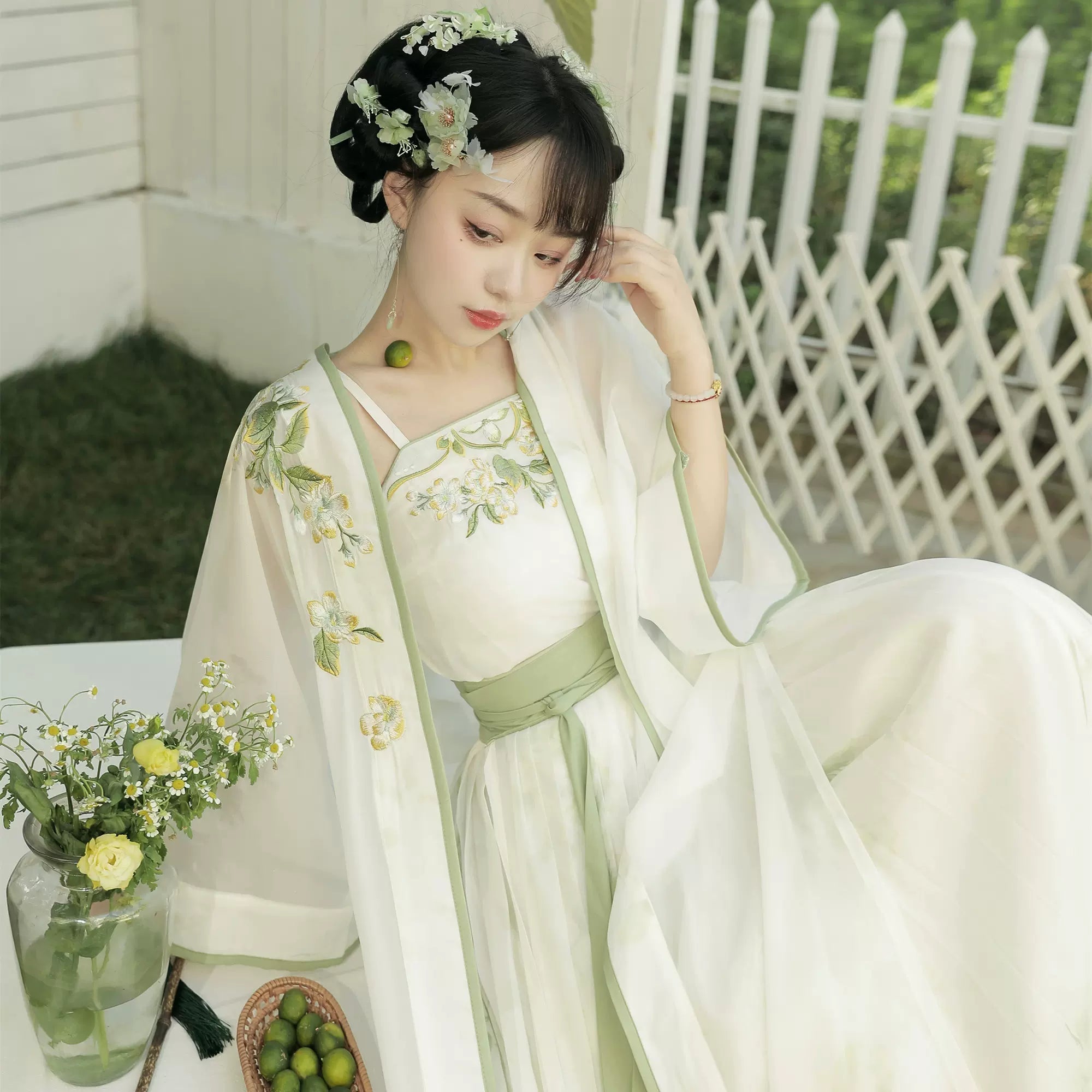 【Hanfu】Jasmine under banyan|Song embroidered pleated skirthan fu Chinese han fu hanfu male tang dynasty clothes chinese hanfu tang dynasty outfits traditiona hanfu dress chinese hanfu chinese style dress dress fashion cheongsam dress q