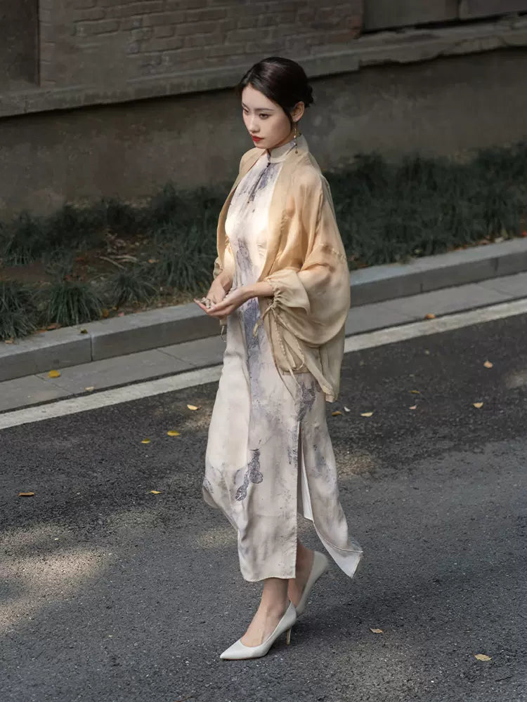 【Hanfu】Marble Elegance Harmony | Cheongsam/Qipaohan fu Chinese han fu hanfu male tang dynasty clothes chinese hanfu tang dynasty outfits traditiona hanfu dress chinese hanfu chinese style dress dress fashion cheongsam dress q