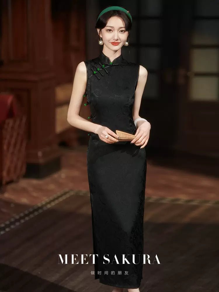 【Hanfu】Midnight Elegance Bloom | Cheongsam/Qipaohan fu Chinese han fu hanfu male tang dynasty clothes chinese hanfu tang dynasty outfits traditiona hanfu dress chinese hanfu chinese style dress dress fashion cheongsam dress q