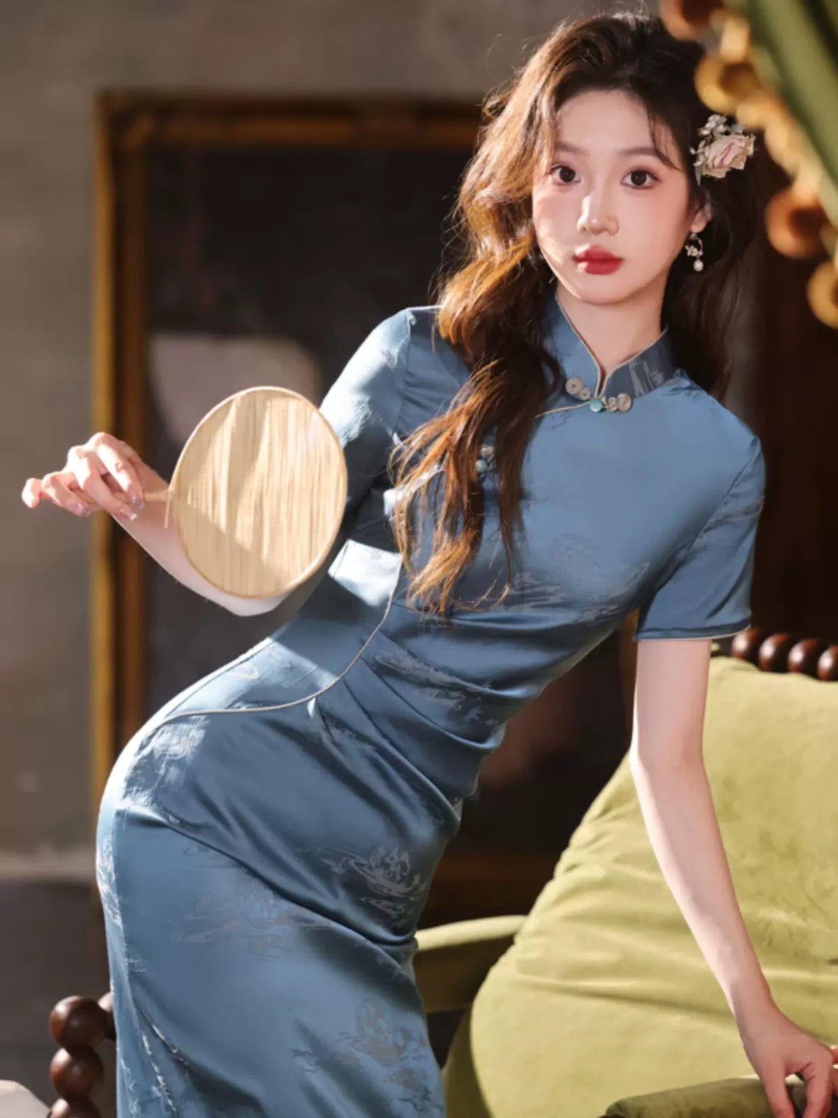 【Hanfu】Moonlit Serenity of Spring Blossoms | Cheongsam/Qipaohan fu Chinese han fu hanfu male tang dynasty clothes chinese hanfu tang dynasty outfits traditiona hanfu dress chinese hanfu chinese style dress dress fashion cheongsam dress q