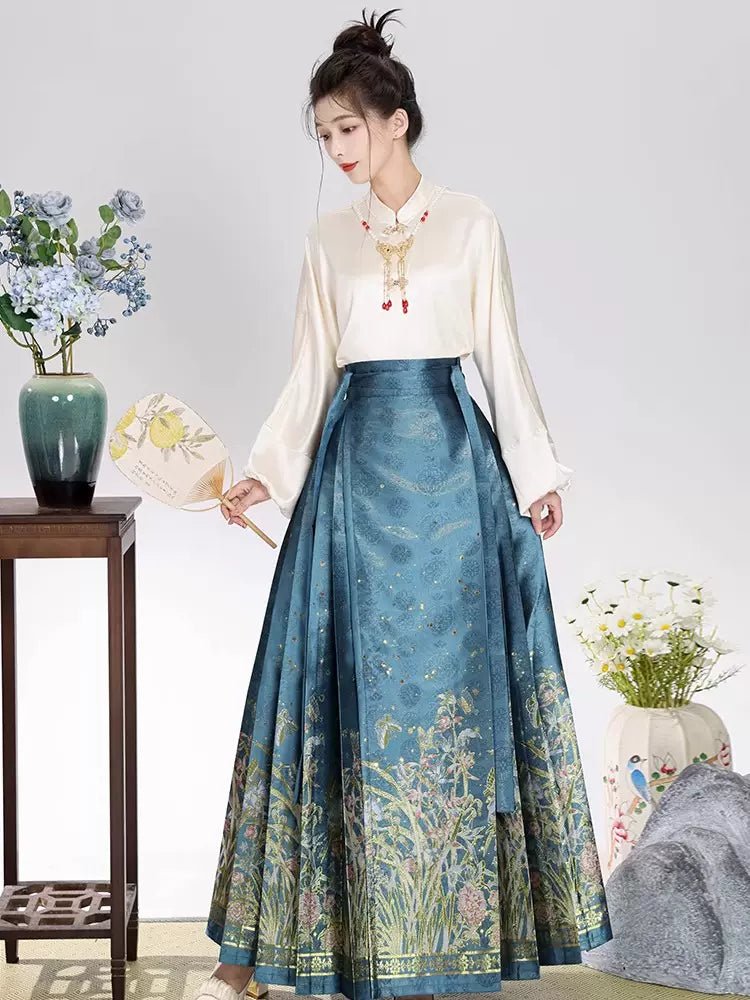 【Hanfu】Orchid and deer|Modern horse - faced skirthan fu Chinese han fu hanfu male tang dynasty clothes chinese hanfu tang dynasty outfits traditiona hanfu dress chinese hanfu chinese style dress dress fashion cheongsam dress q