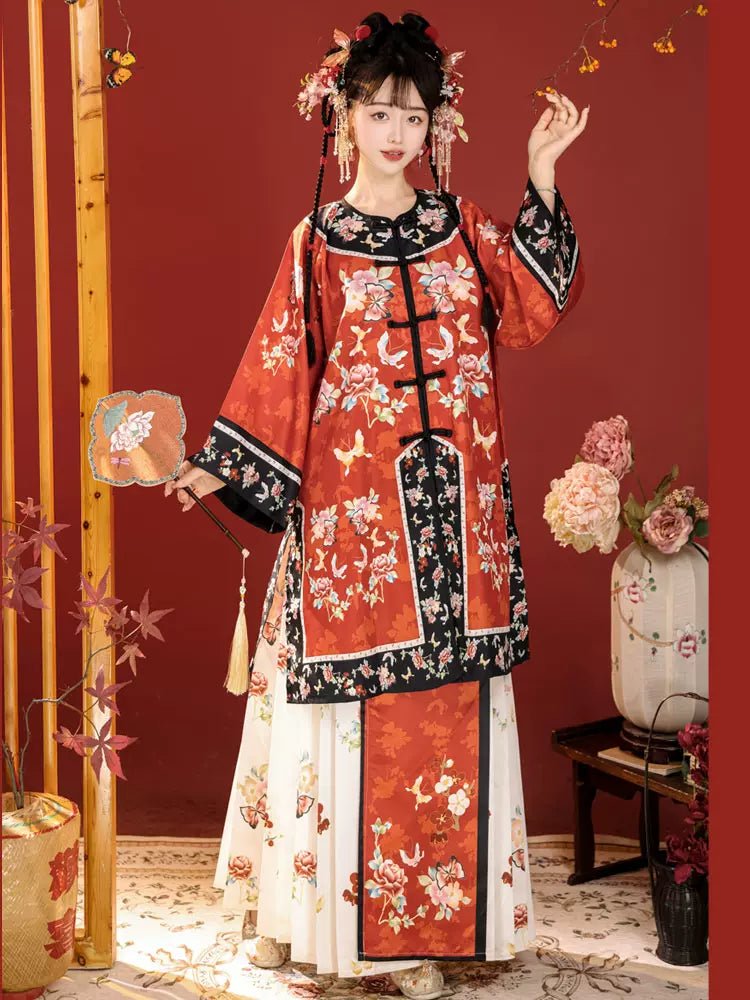 【Hanfu】Peony Blossom Grace | Qing Style Hanfuhan fu Chinese han fu hanfu male tang dynasty clothes chinese hanfu tang dynasty outfits traditiona hanfu dress chinese hanfu chinese style dress dress fashion cheongsam dress q