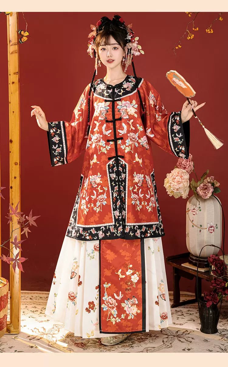 【Hanfu】Peony Blossom Grace | Qing Style Hanfuhan fu Chinese han fu hanfu male tang dynasty clothes chinese hanfu tang dynasty outfits traditiona hanfu dress chinese hanfu chinese style dress dress fashion cheongsam dress q
