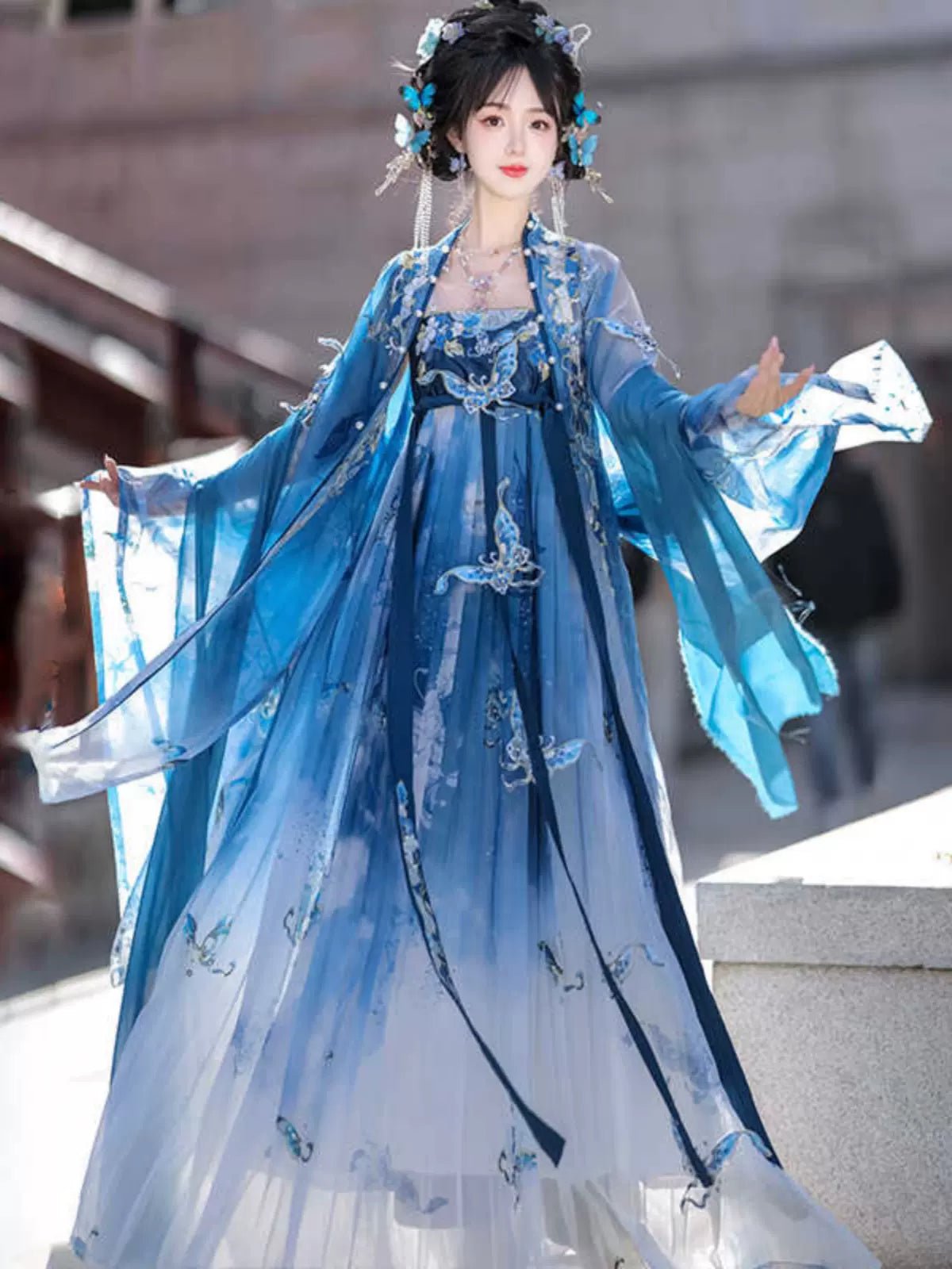 【Hanfu】Porcelain Plate Beauty|Tang Chest - Length skirthan fu Chinese han fu hanfu male tang dynasty clothes chinese hanfu tang dynasty outfits traditiona hanfu dress chinese hanfu chinese style dress dress fashion cheongsam dress q