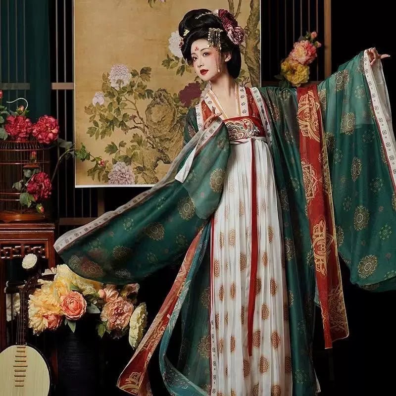 【Hanfu】Princess in Bloom|Tang Chest - Length skirthan fu Chinese han fu hanfu male tang dynasty clothes chinese hanfu tang dynasty outfits traditiona hanfu dress chinese hanfu chinese style dress dress fashion cheongsam dress q