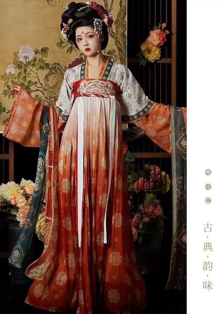 【Hanfu】Princess in Bloom|Tang Chest - Length skirthan fu Chinese han fu hanfu male tang dynasty clothes chinese hanfu tang dynasty outfits traditiona hanfu dress chinese hanfu chinese style dress dress fashion cheongsam dress q