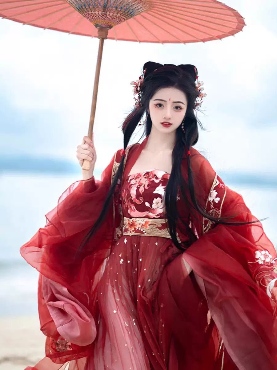 【Hanfu】Red nine - tailed fox|Tang chest - length skirthan fu Chinese han fu hanfu male tang dynasty clothes chinese hanfu tang dynasty outfits traditiona hanfu dress chinese hanfu chinese style dress dress fashion cheongsam dress q