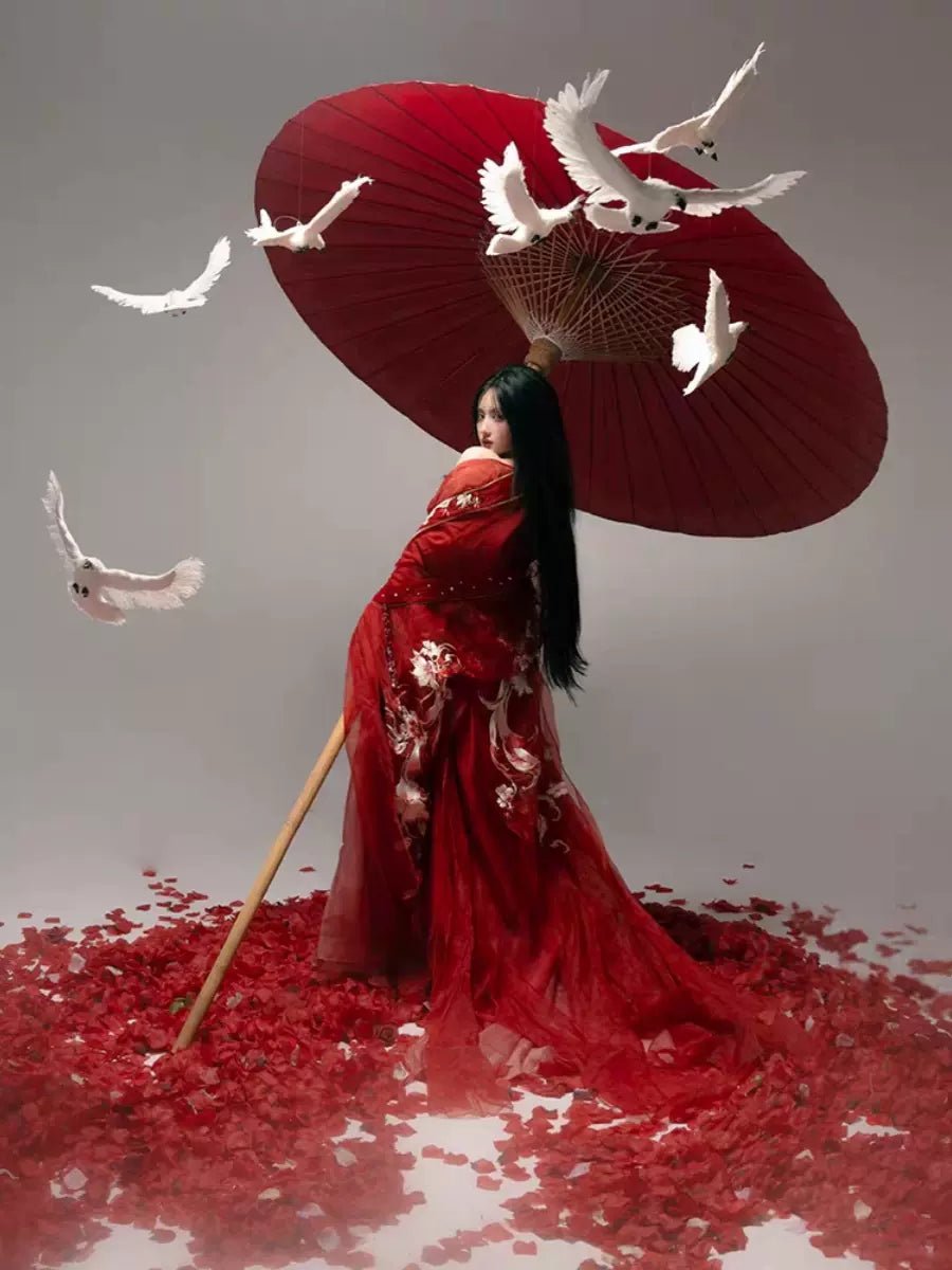 red chinese hanfu dress Wine Red Wei Jin Dynasty Hanfu Dress,Elegant Chineses Hanfu Dress,Lon XL