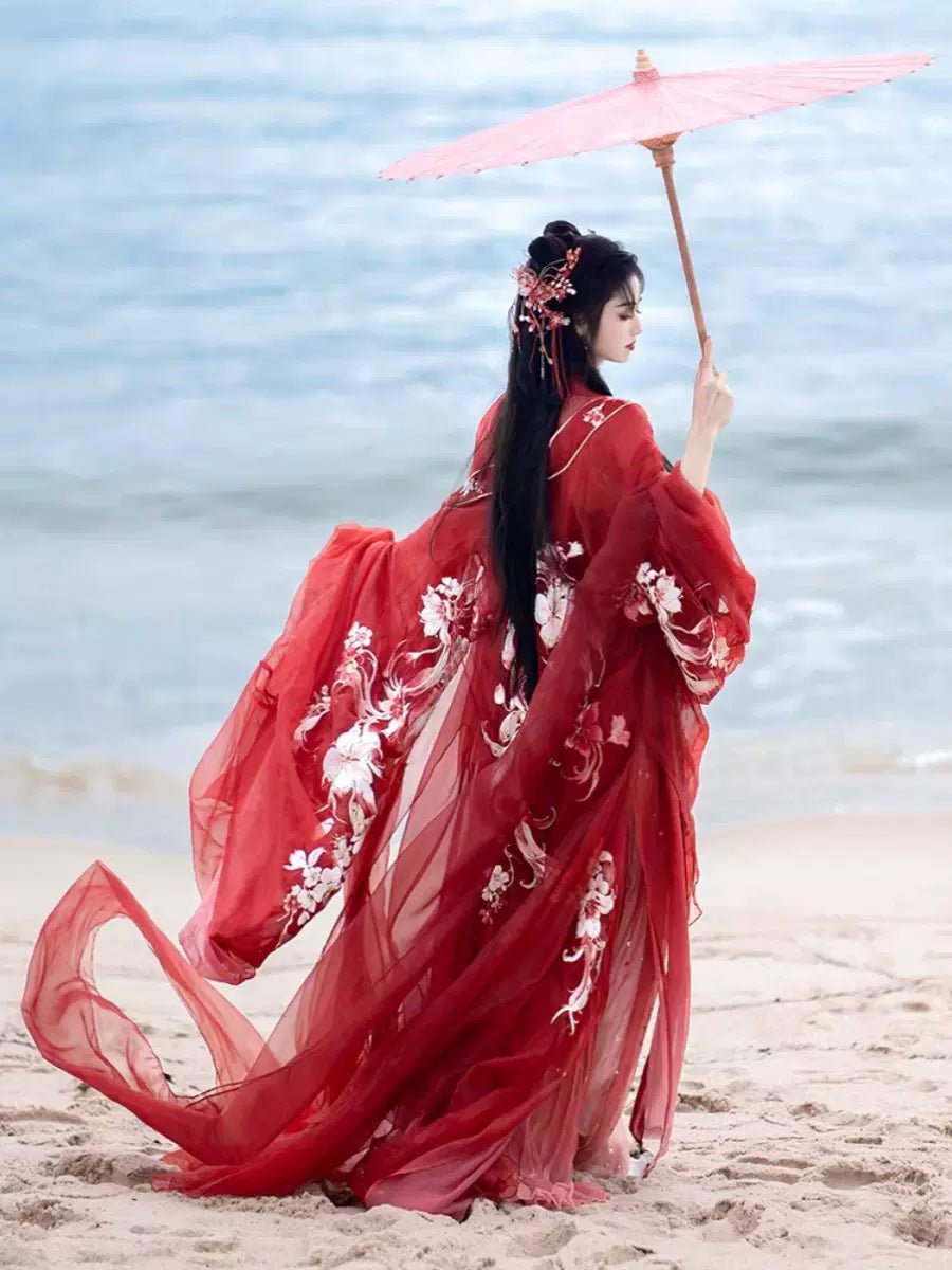 【Hanfu】Red nine - tailed fox|Tang chest - length skirthan fu Chinese han fu hanfu male tang dynasty clothes chinese hanfu tang dynasty outfits traditiona hanfu dress chinese hanfu chinese style dress dress fashion cheongsam dress q