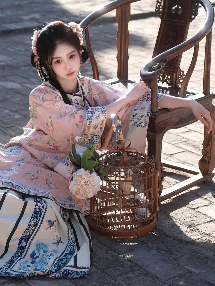 【Hanfu】Rose Dawn Elegance | Qing Style Hanfuhan fu Chinese han fu hanfu male tang dynasty clothes chinese hanfu tang dynasty outfits traditiona hanfu dress chinese hanfu chinese style dress dress fashion cheongsam dress q
