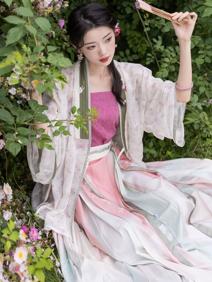 Full Hanfu 【Hanfu】Silent Reflections Among Flowers | Mamain skirthan fu Chinese ...