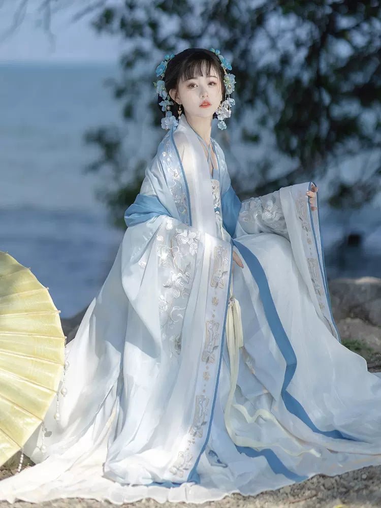 【Hanfu】Sound of The Blue Sea Tide|Tang Chest - Length skirthan fu Chinese han fu hanfu male tang dynasty clothes chinese hanfu tang dynasty outfits traditiona hanfu dress chinese hanfu chinese style dress dress fashion cheongsam dress q