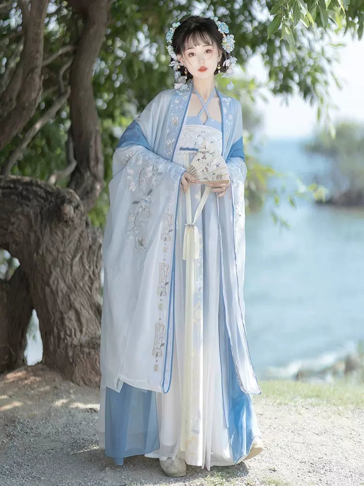 blue oriental dress Women\'s royal blue chinese dresses opening chorus dresses traditional classical dance fan umbrella dance