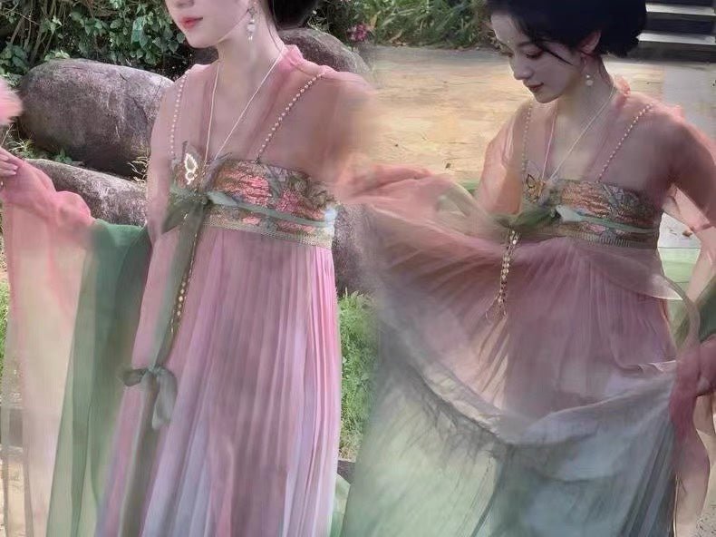 【Hanfu】Spring breeze dance|Tang chest - length pleated skirthan fu Chinese han fu hanfu male tang dynasty clothes chinese hanfu tang dynasty outfits traditiona hanfu dress chinese hanfu chinese style dress dress fashion cheongsam dress q