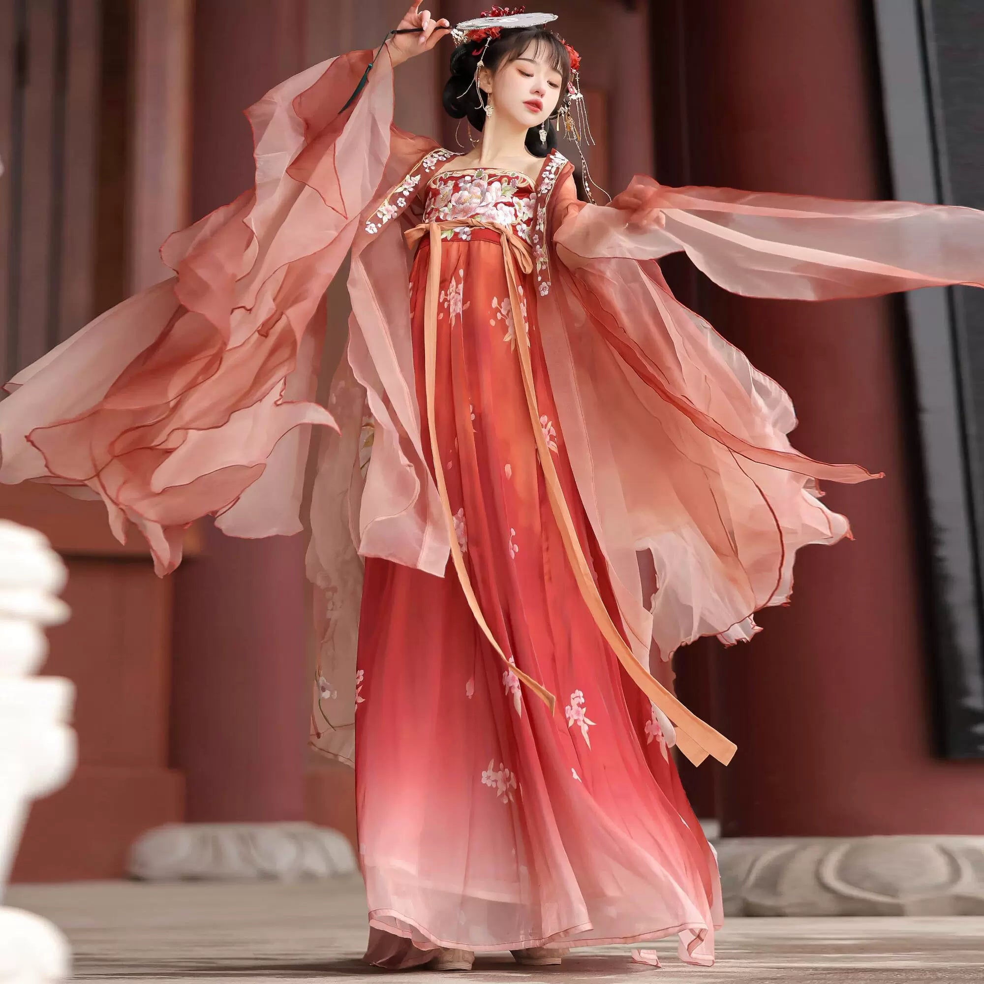 【Hanfu】Spring peach blossom weaving scenery|Tang's three - piece sethan fu Chinese han fu hanfu male tang dynasty clothes chinese hanfu tang dynasty outfits traditiona hanfu dress chinese hanfu chinese style dress dress fashion cheongsam dress q