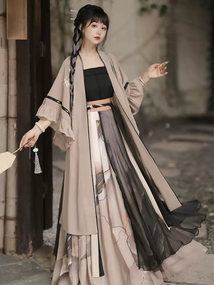 【Hanfu】Stopping clouds, falling moon|Song Waist - length skirthan fu Chinese han fu hanfu male tang dynasty clothes chinese hanfu tang dynasty outfits traditiona hanfu dress chinese hanfu chinese style dress dress fashion cheongsam dress q