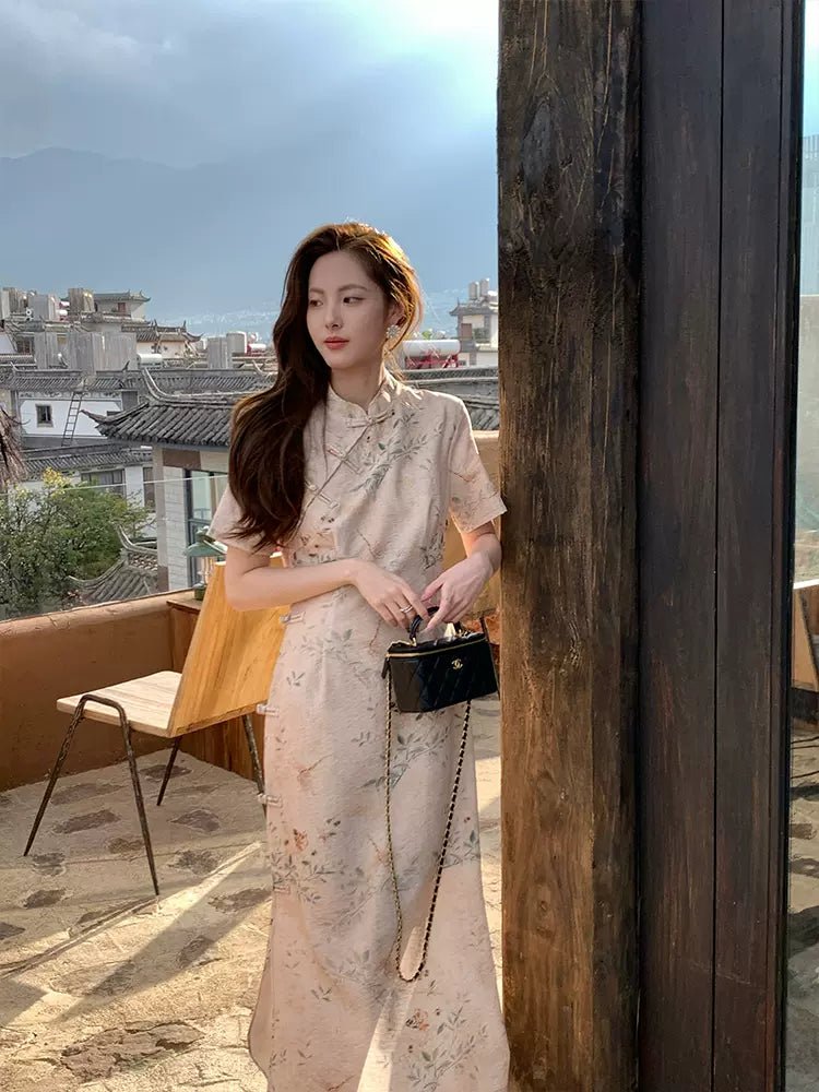 【Hanfu】Sunlit Serenity | Cheongsam/Qipaohan fu Chinese han fu hanfu male tang dynasty clothes chinese hanfu tang dynasty outfits traditiona hanfu dress chinese hanfu chinese style dress dress fashion cheongsam dress q