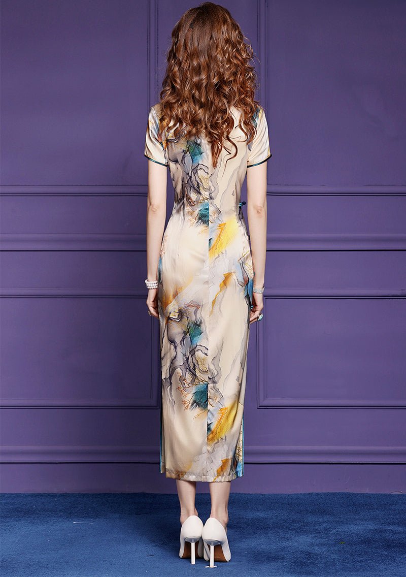 【Hanfu】Sunset Marble Elegance | Cheongsam/Qipaohan fu Chinese han fu hanfu male tang dynasty clothes chinese hanfu tang dynasty outfits traditiona hanfu dress chinese hanfu chinese style dress dress fashion cheongsam dress q