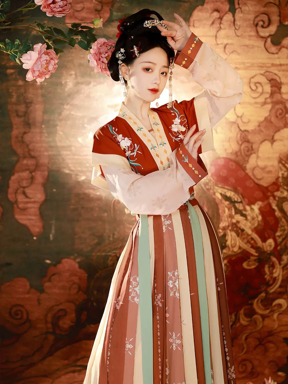 【Hanfu】The Ballad of Spring's Return|Tang Waist - Length skirthan fu Chinese han fu hanfu male tang dynasty clothes chinese hanfu tang dynasty outfits traditiona hanfu dress chinese hanfu chinese style dress dress fashion cheongsam dress q