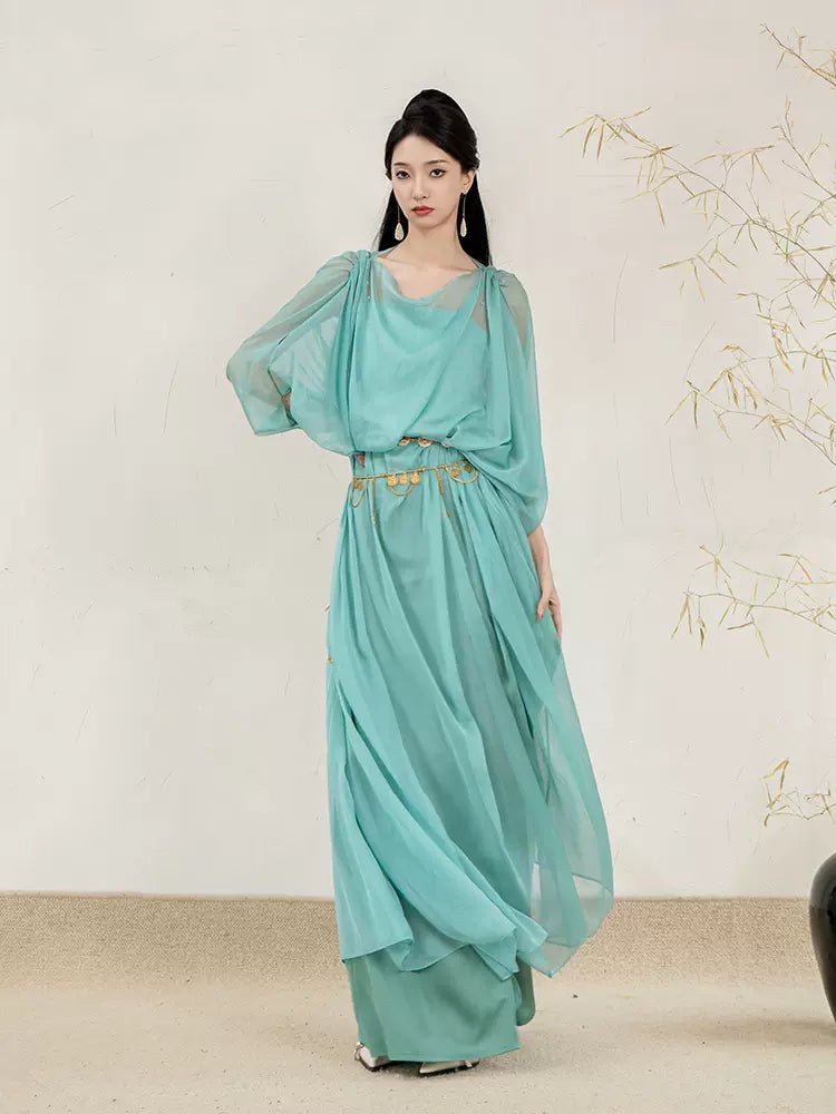 【Hanfu】The ethereal turquoise|Modern three - piece sethan fu Chinese han fu hanfu male tang dynasty clothes chinese hanfu tang dynasty outfits traditiona hanfu dress chinese hanfu chinese style dress dress fashion cheongsam dress q