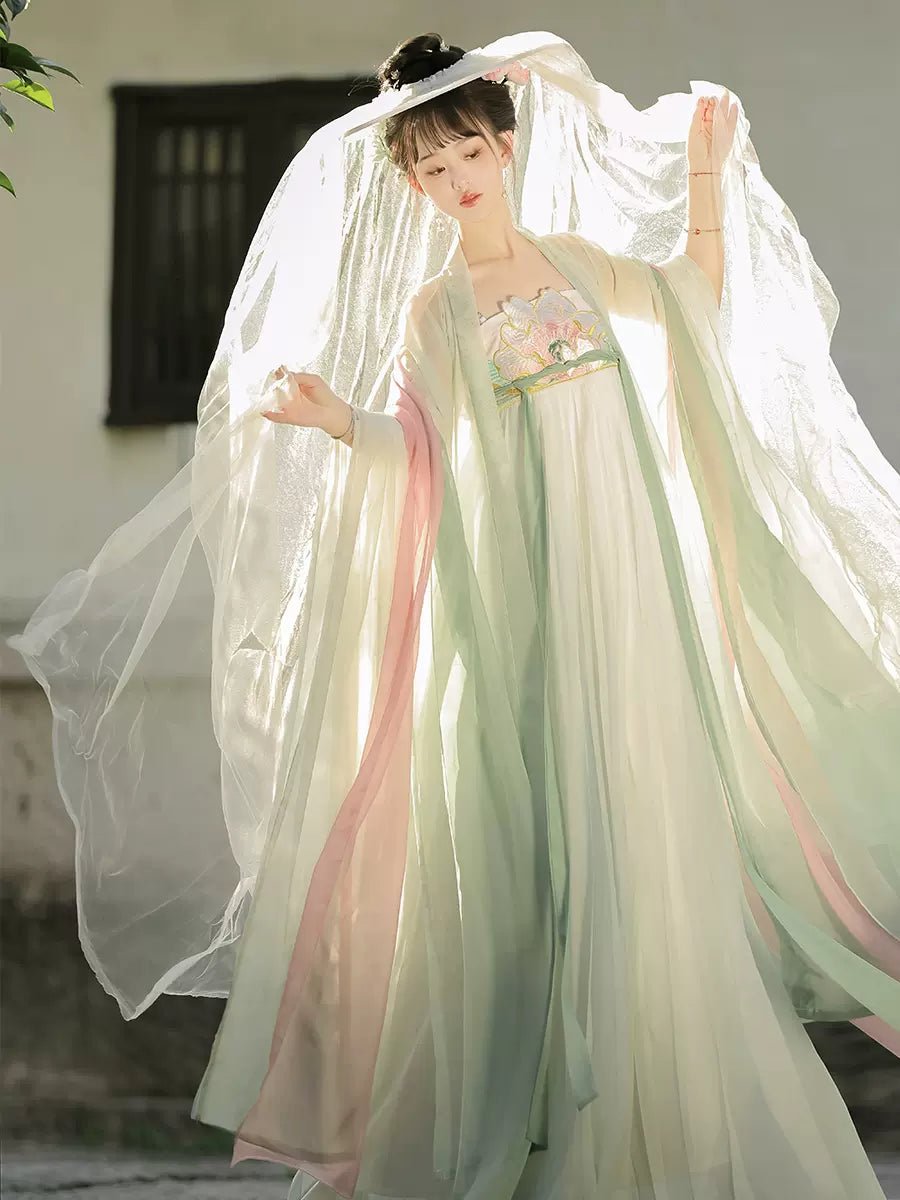 【Hanfu】Twin Flowers| Tang Chest - Length skirthan fu Chinese han fu hanfu male tang dynasty clothes chinese hanfu tang dynasty outfits traditiona hanfu dress chinese hanfu chinese style dress dress fashion cheongsam dress q