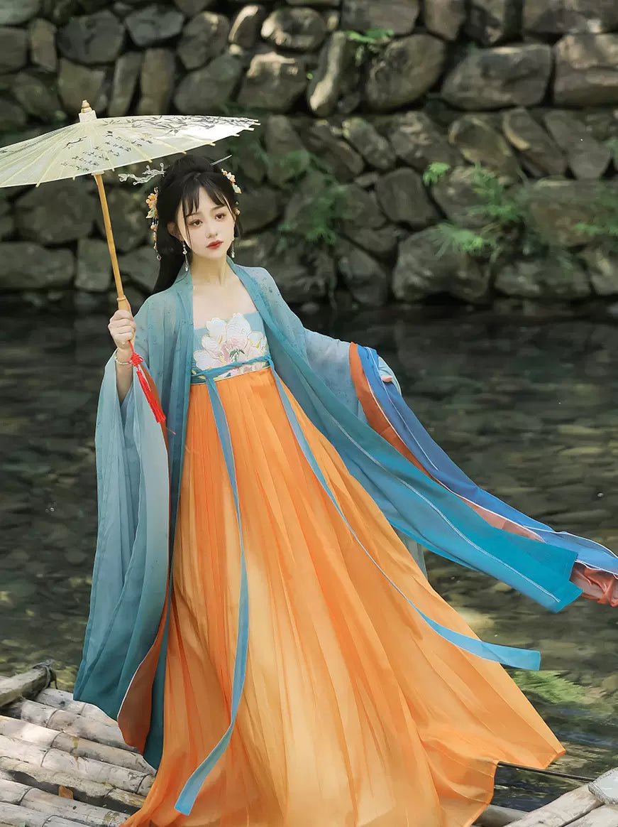【Hanfu】Twin Flowers| Tang Chest - Length skirthan fu Chinese han fu hanfu male tang dynasty clothes chinese hanfu tang dynasty outfits traditiona hanfu dress chinese hanfu chinese style dress dress fashion cheongsam dress q