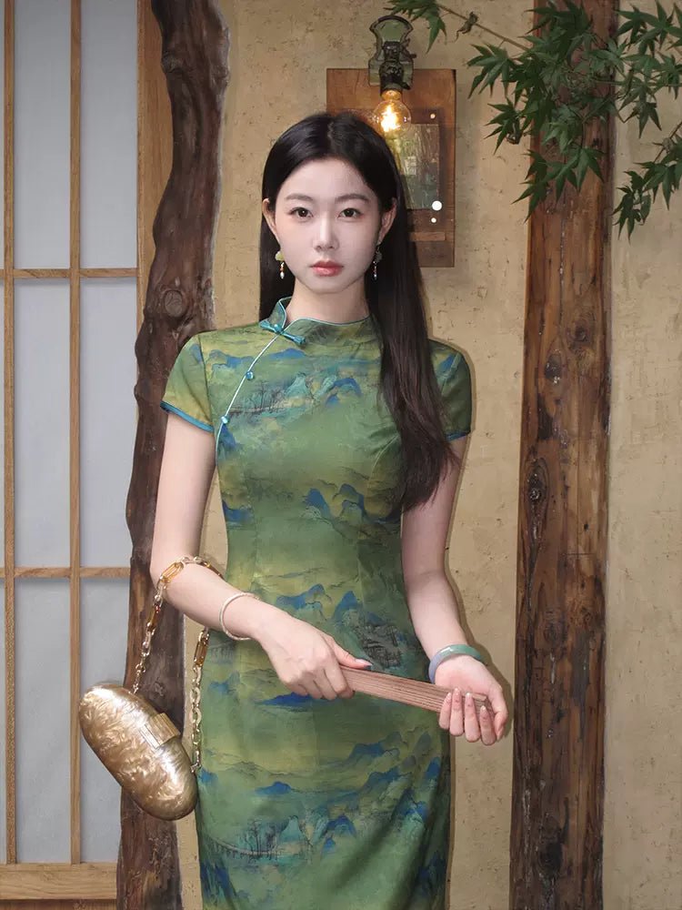 【Hanfu】Verdant Serenity | Cheongsam/Qipaohan fu Chinese han fu hanfu male tang dynasty clothes chinese hanfu tang dynasty outfits traditiona hanfu dress chinese hanfu chinese style dress dress fashion cheongsam dress q