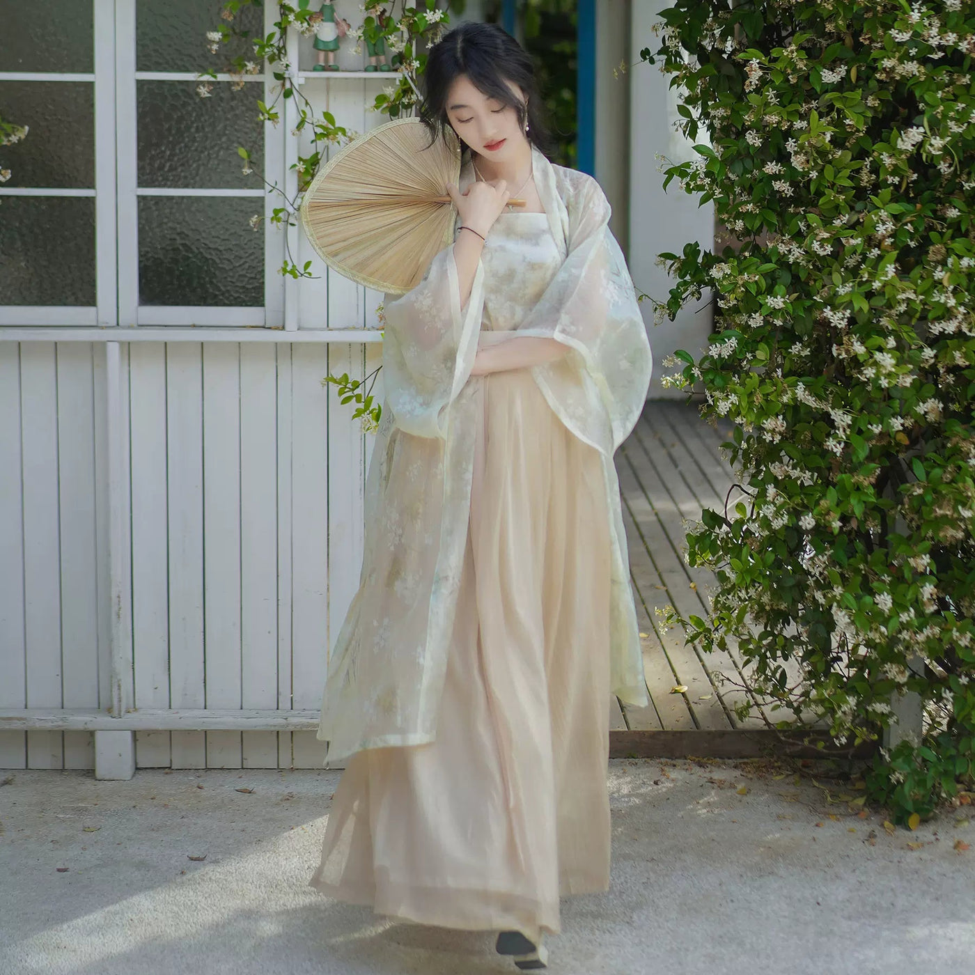 hanfu modern dress Whispering Bamboo Modern Blue Hanfu Dress