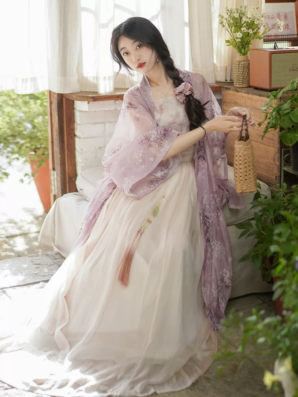 Hanfu】White feathers, gorgeous clothes|Song modern dress