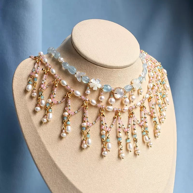 Pink Shellfish|Hanfu Matching Necklacehan fu Chinese han fu hanfu male tang dynasty clothes chinese hanfu tang dynasty outfits traditiona hanfu dress chinese hanfu chinese style dress dress fashion cheongsam dress q